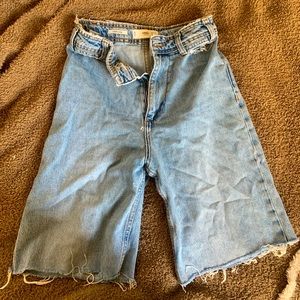 Mango denim carlota, long jean shorts size 1